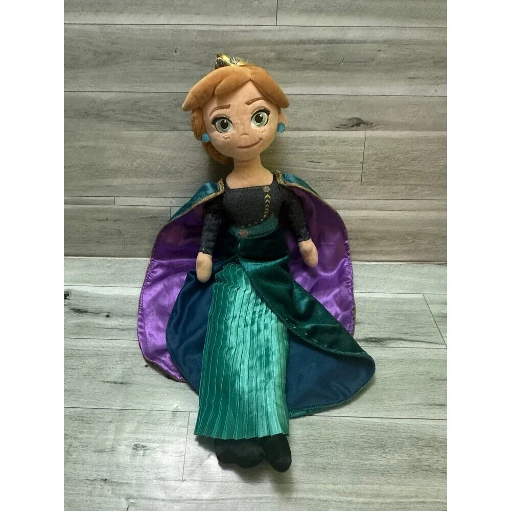 Disney Anna Plush Doll — Teal Green Dress with Purple Cape